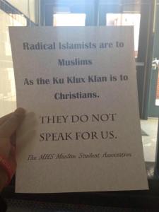 The Muslim Student Association poster that was rejected by McLean High School. 15 January, 2015. 